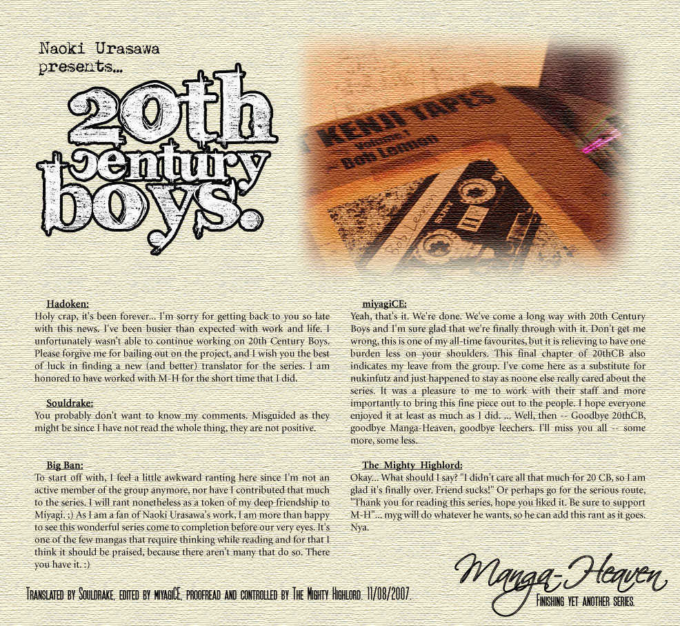 Read 20th Century Boys Manga Online